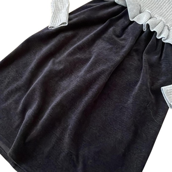 Hadas Kidichic Girls Fit And Flare Dress Sz 7 Gray Knit Top Knee Length Winter - Picture 5 of 6